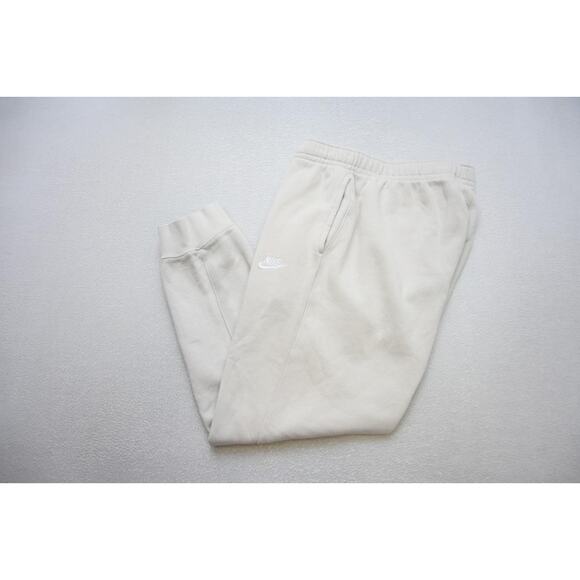 Nike Jogger Sweat Pants Tapered Cotton Blend Cream W/Pockets Mens Sz XL - Picture 1 of 14